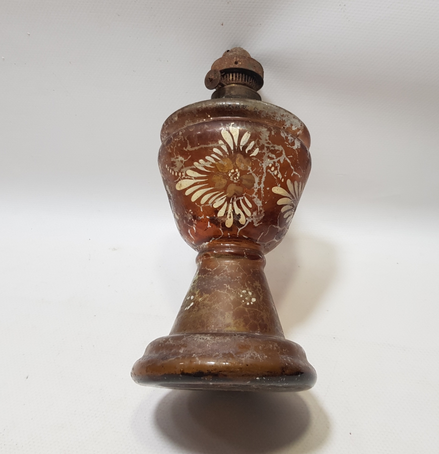 OSMANLI DÖNEMİ EL BOYAMA KUBBELİ MODEL GAZ LAMBASI