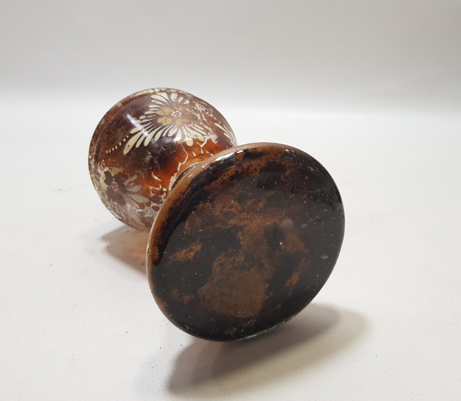 OSMANLI DÖNEMİ EL BOYAMA KUBBELİ MODEL GAZ LAMBASI