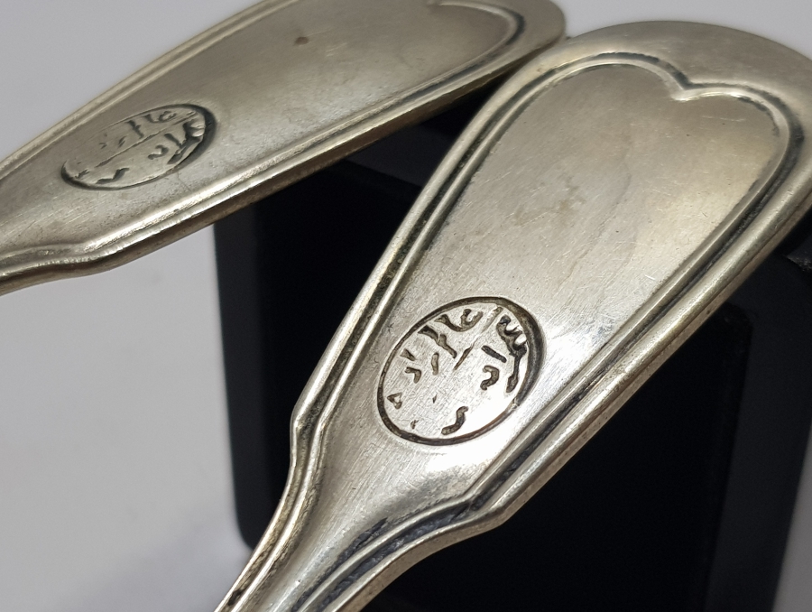 OSMANLI DÖNEMİ SARAY İŞİ ALİMZADE ÖMER EFENDİ YAZILI ÇATAL-KAŞIK TAKIMI