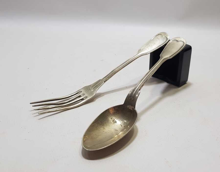 OSMANLI DÖNEMİ SARAY İŞİ ALİMZADE ÖMER EFENDİ YAZILI ÇATAL-KAŞIK TAKIMI