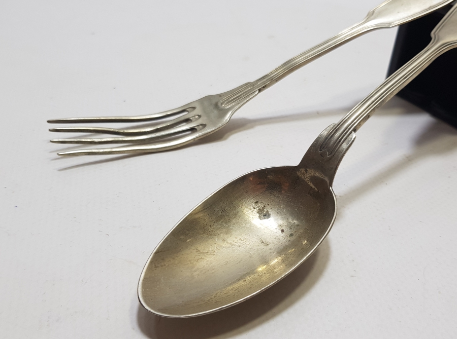 OSMANLI DÖNEMİ SARAY İŞİ ALİMZADE ÖMER EFENDİ YAZILI ÇATAL-KAŞIK TAKIMI