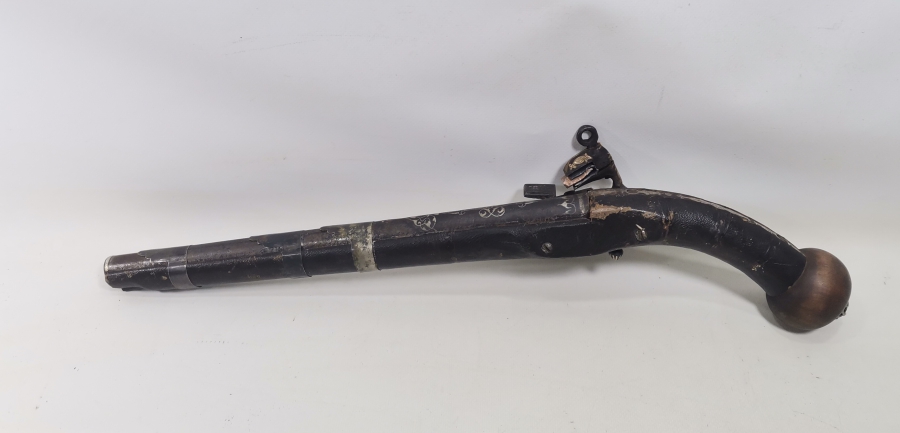 OSMANLI DÖNEMİ GÜMÜŞ ÇAKMA İŞÇİLİKLİ NADİR FORMDA PİŞTOV