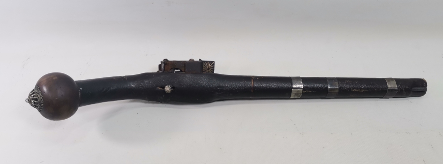 OSMANLI DÖNEMİ GÜMÜŞ ÇAKMA İŞÇİLİKLİ NADİR FORMDA PİŞTOV