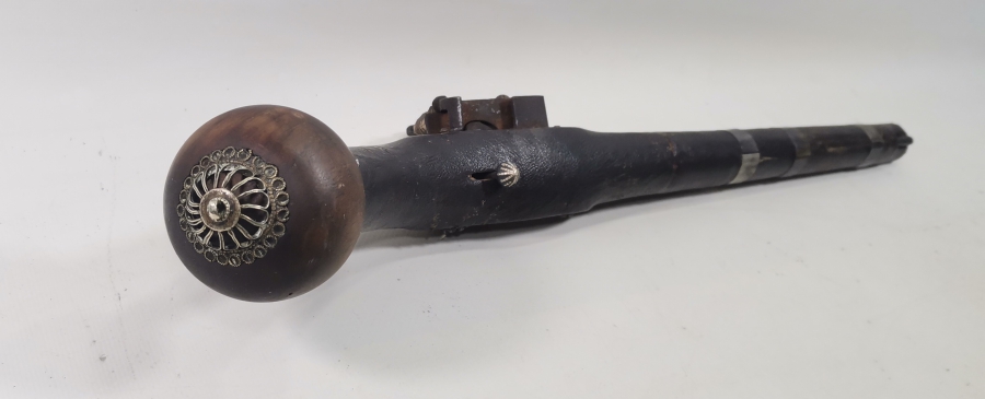 OSMANLI DÖNEMİ GÜMÜŞ ÇAKMA İŞÇİLİKLİ NADİR FORMDA PİŞTOV