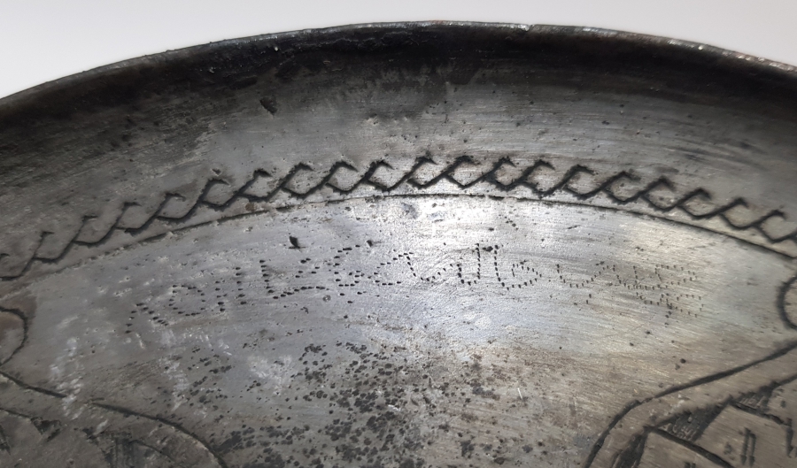 OSMANLI DÖNEMİ HALİT PAŞA YA AİT İŞLEMELİ BAKIR KAHVE TEPSİSİ