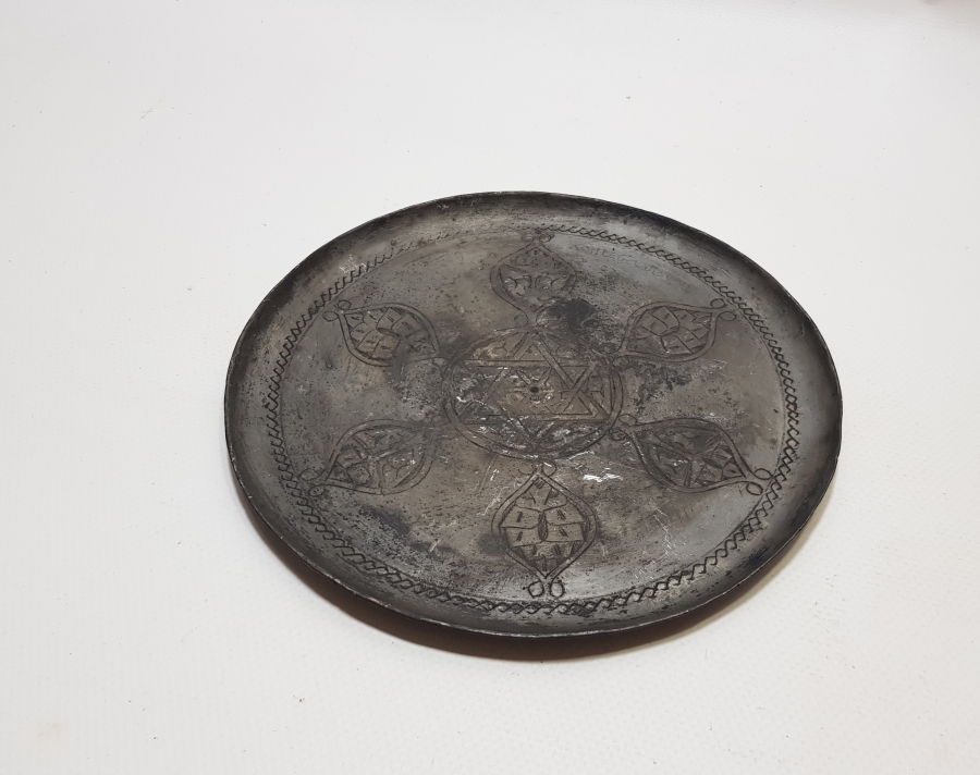 OSMANLI DÖNEMİ HALİT PAŞA YA AİT İŞLEMELİ BAKIR KAHVE TEPSİSİ