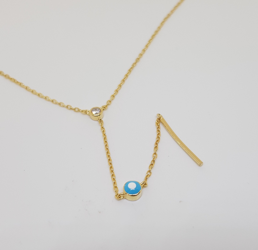 ÖZEL DİZAYN GÜMÜŞ ÜZERİ ALTIN KAPLAMA KOLYE