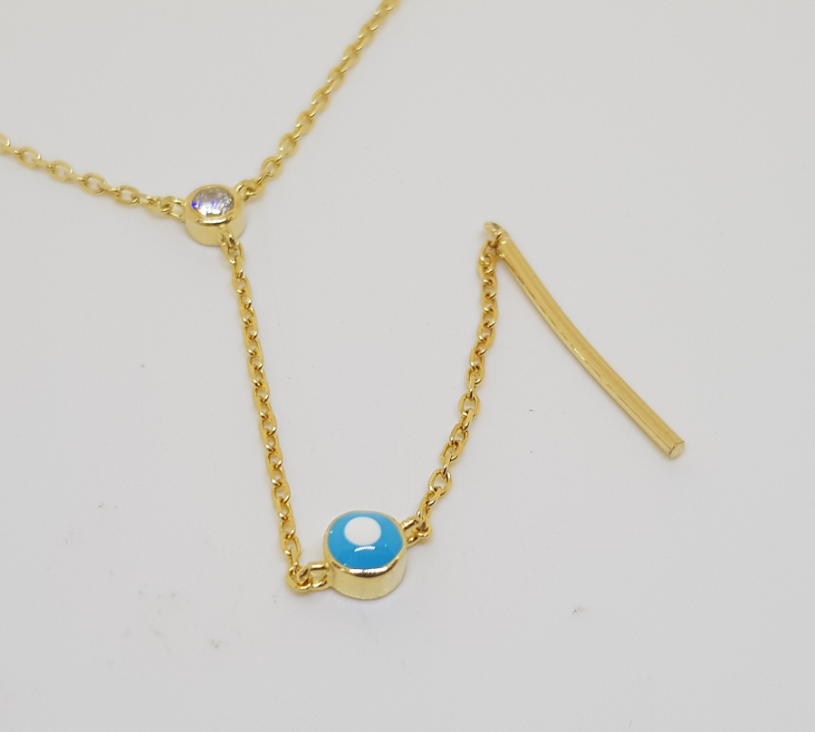 ÖZEL DİZAYN GÜMÜŞ ÜZERİ ALTIN KAPLAMA KOLYE