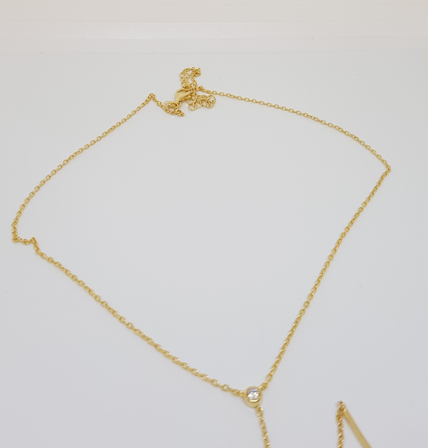 ÖZEL DİZAYN GÜMÜŞ ÜZERİ ALTIN KAPLAMA KOLYE