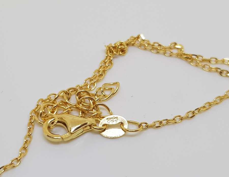 ÖZEL DİZAYN GÜMÜŞ ÜZERİ ALTIN KAPLAMA KOLYE