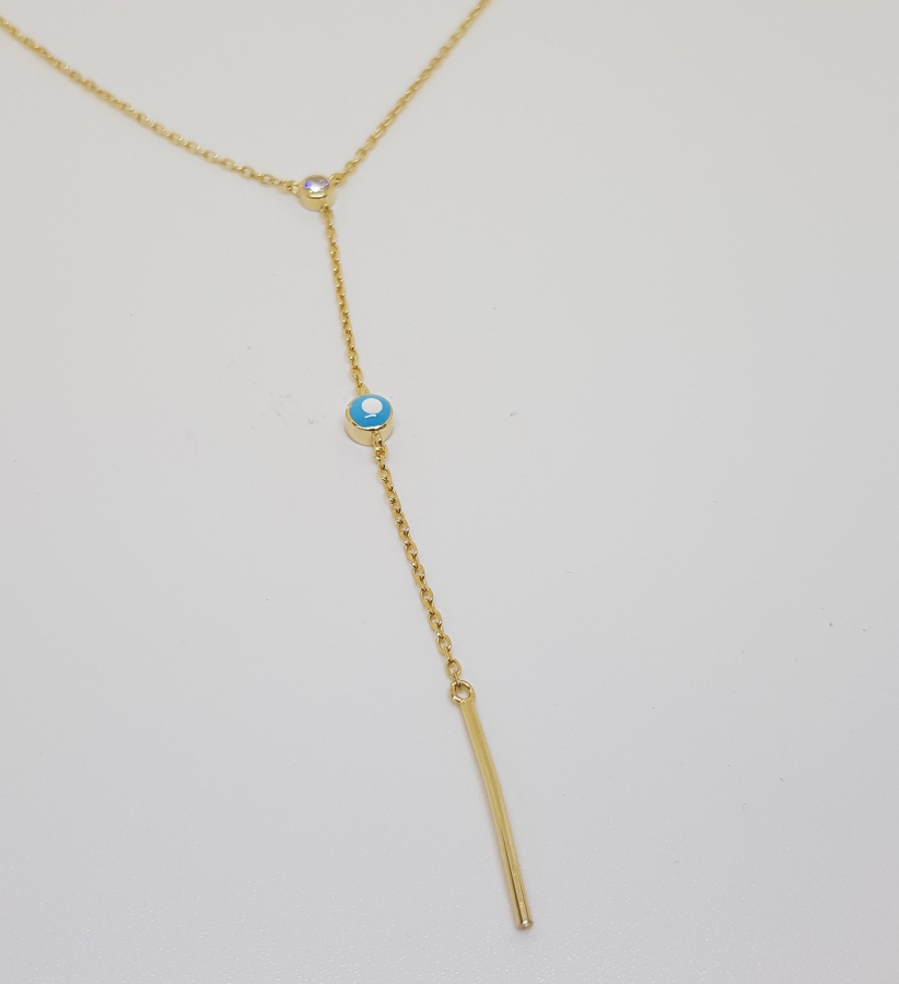 ÖZEL DİZAYN GÜMÜŞ ÜZERİ ALTIN KAPLAMA KOLYE