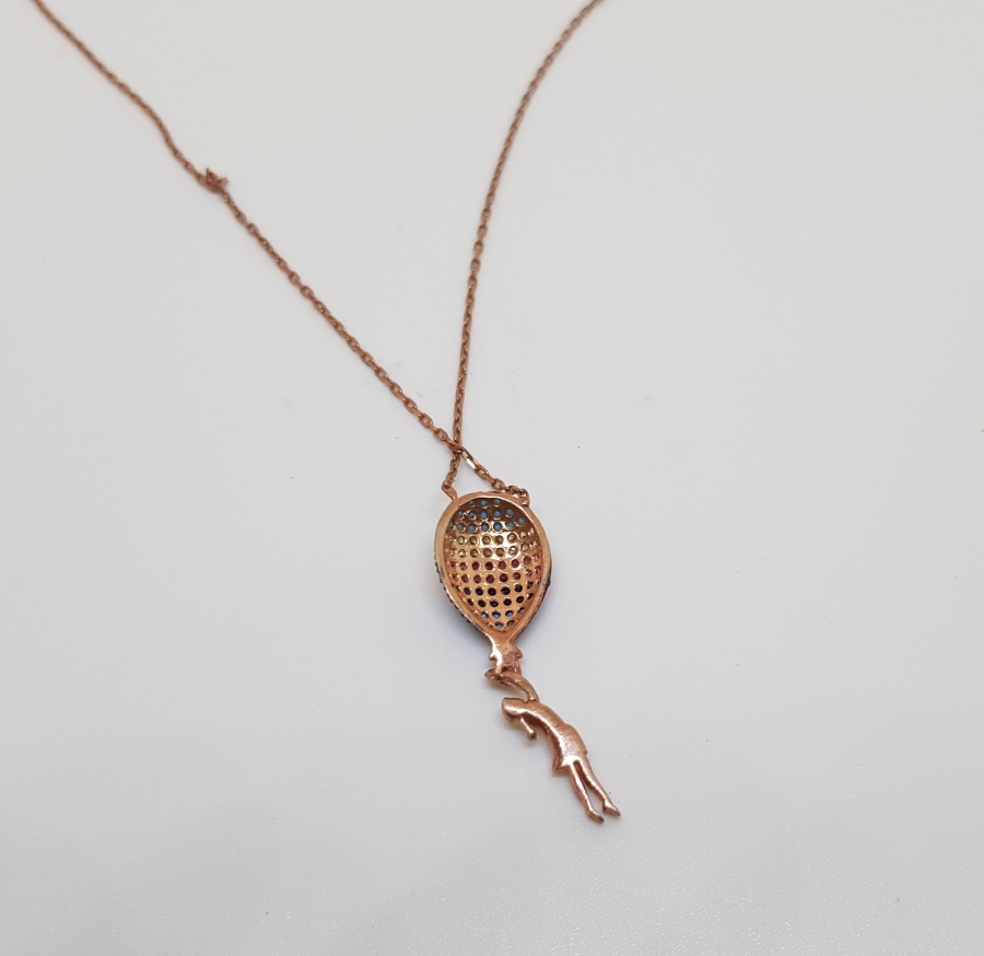 ÖZEL DİZAYN ALTIN KAPLAMA GÜMÜŞ KOLYE