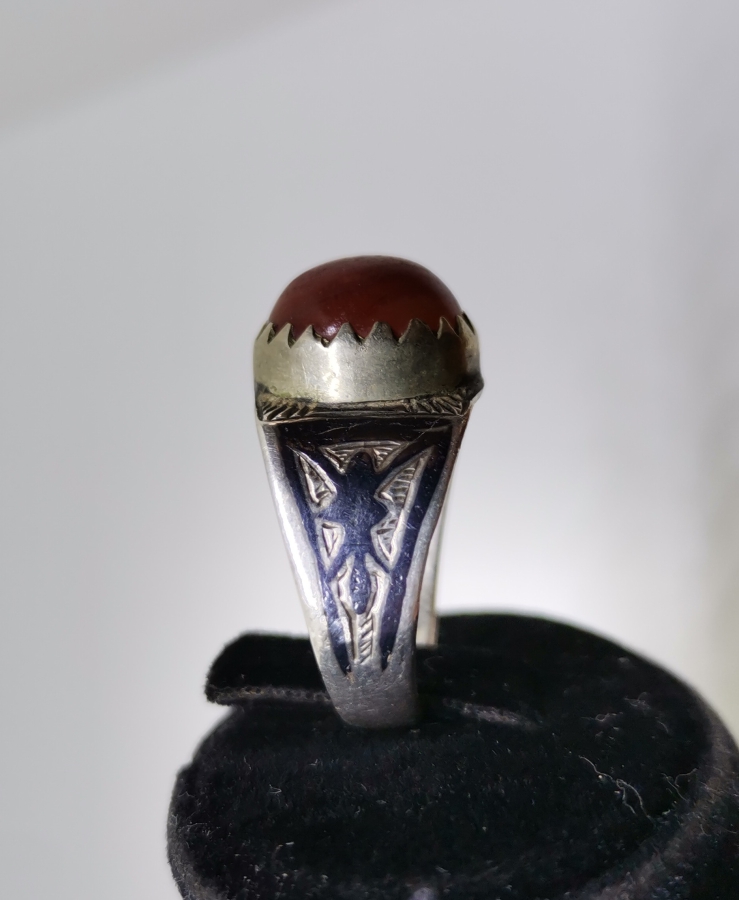 OSMANLI DÖNEMİ AKİK TAŞLI SAVAT İŞÇİLİKLİ ERMENİ YAPIMI VAN YÜZÜK