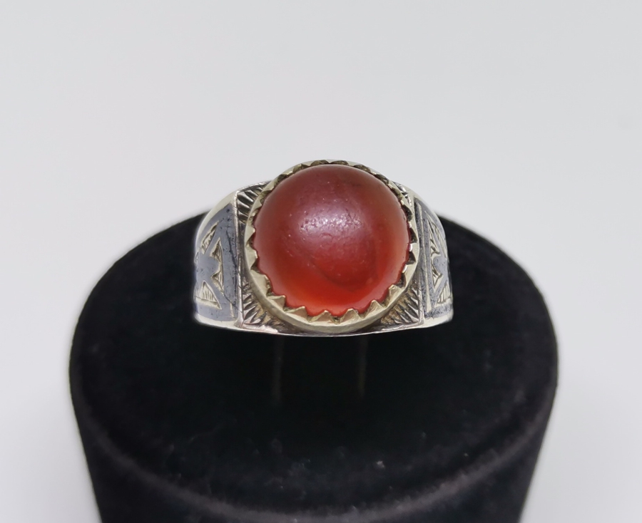 OSMANLI DÖNEMİ AKİK TAŞLI SAVAT İŞÇİLİKLİ ERMENİ YAPIMI VAN YÜZÜK