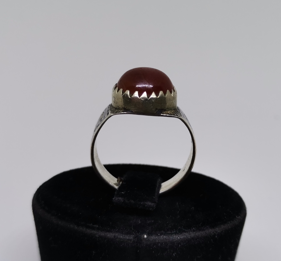 OSMANLI DÖNEMİ AKİK TAŞLI SAVAT İŞÇİLİKLİ ERMENİ YAPIMI VAN YÜZÜK