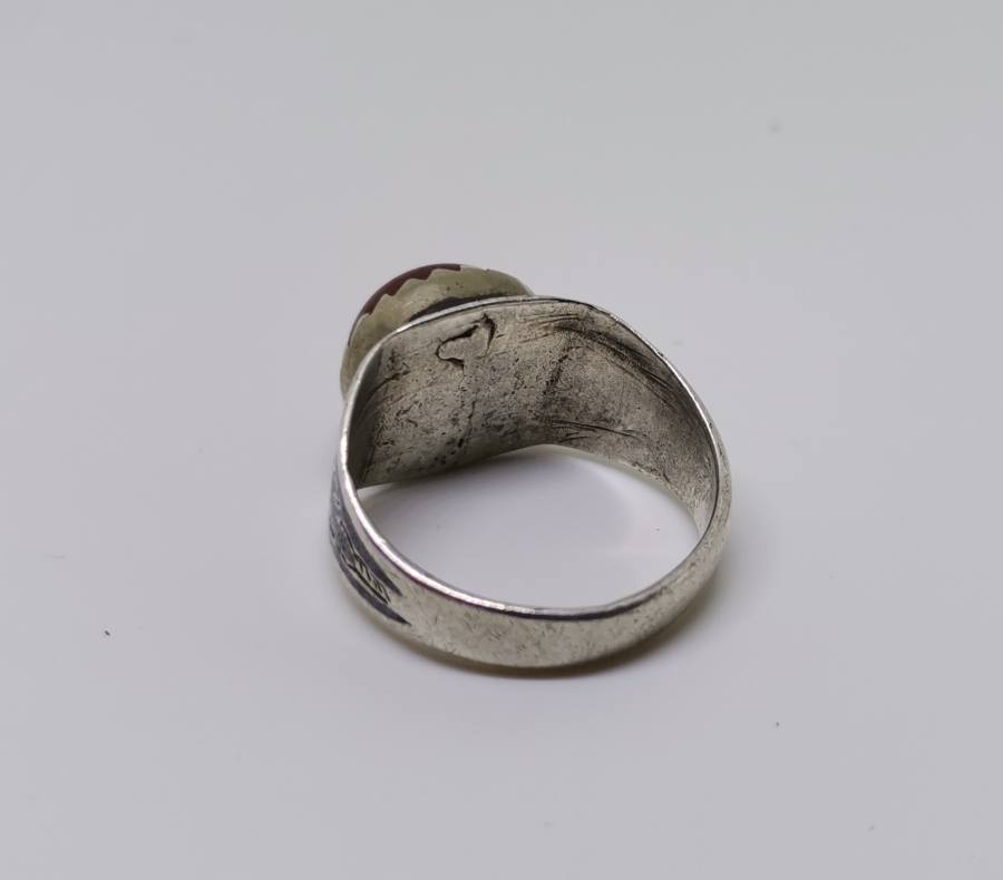 OSMANLI DÖNEMİ AKİK TAŞLI SAVAT İŞÇİLİKLİ ERMENİ YAPIMI VAN YÜZÜK