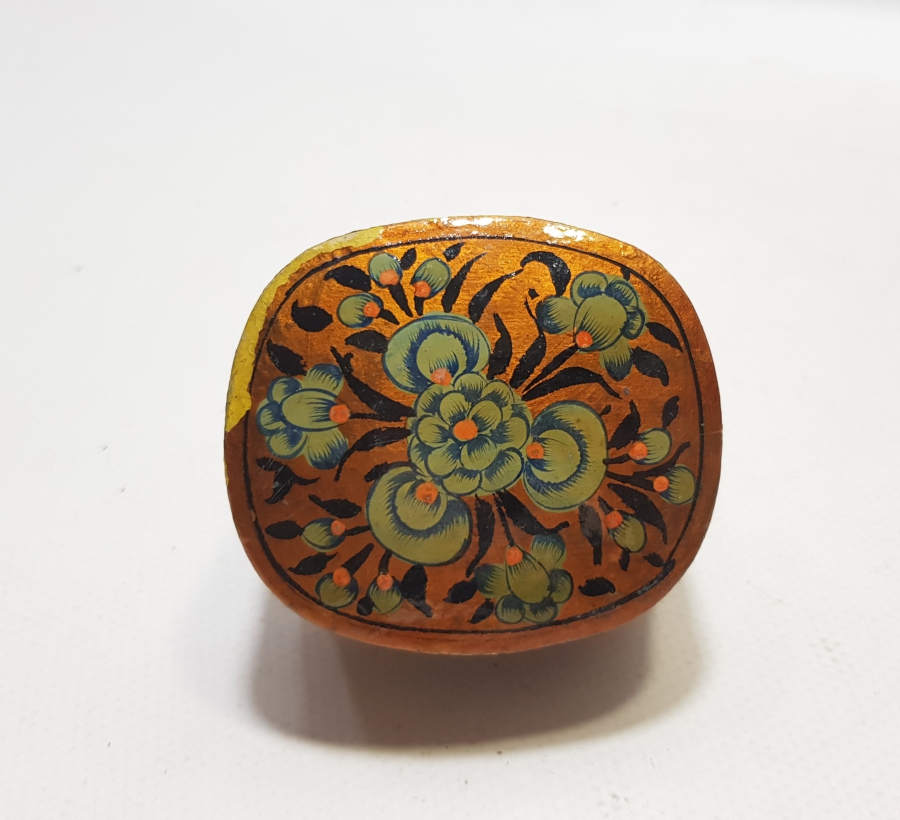 ALTIN VARAKLI VE EL BOYAMA KAPAKLI PAPİER MACHE TESPİH KUTUSU