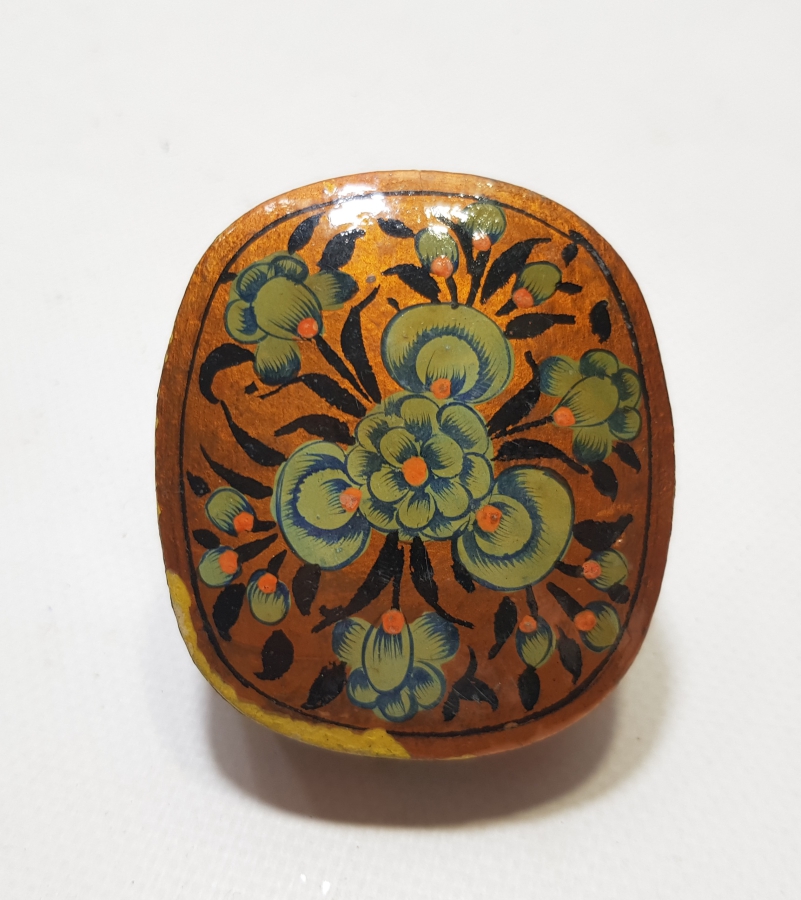 ALTIN VARAKLI VE EL BOYAMA KAPAKLI PAPİER MACHE TESPİH KUTUSU