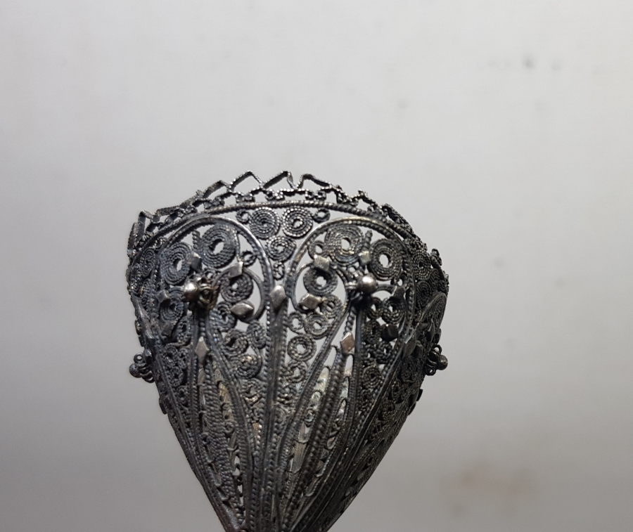 TELKARİ İŞÇİLİKLİ OSMANLI DÖNEMİ SAF GÜMÜŞ FİNCAN ZARFI