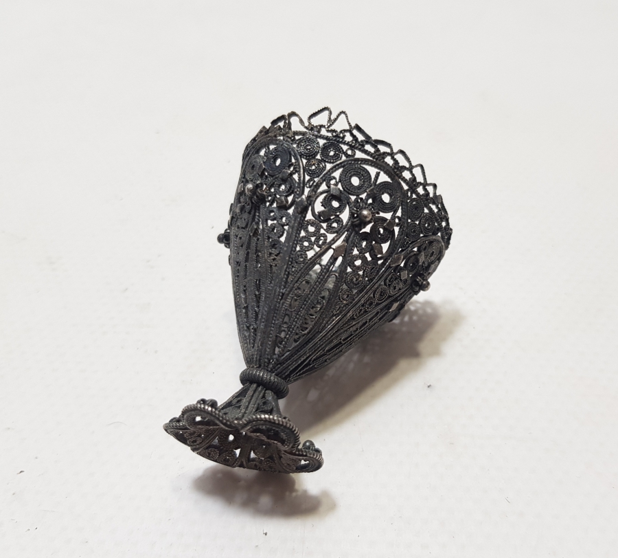 TELKARİ İŞÇİLİKLİ OSMANLI DÖNEMİ SAF GÜMÜŞ FİNCAN ZARFI