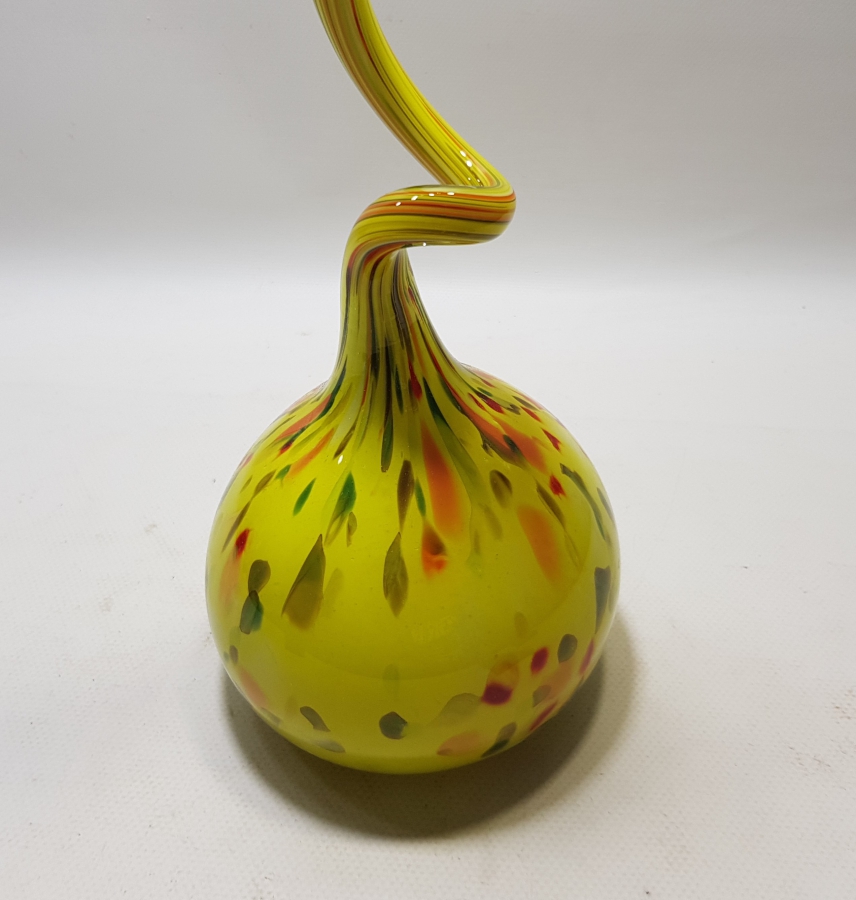 ÜFLEME CAMDAN MAMUL KOPARMA İŞÇİLİKLİ BÜYÜK BOY ANTİKA MURANO KARANFİLLİK