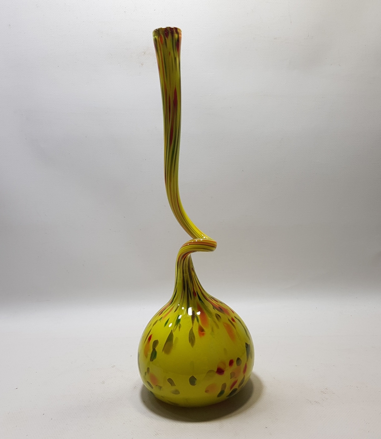 ÜFLEME CAMDAN MAMUL KOPARMA İŞÇİLİKLİ BÜYÜK BOY ANTİKA MURANO KARANFİLLİK