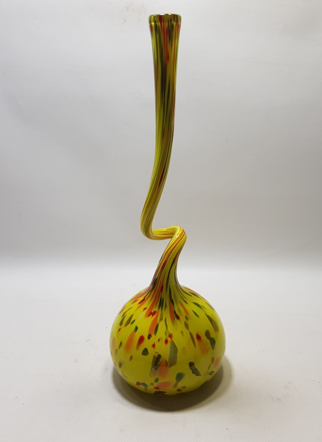 ÜFLEME CAMDAN MAMUL KOPARMA İŞÇİLİKLİ BÜYÜK BOY ANTİKA MURANO KARANFİLLİK