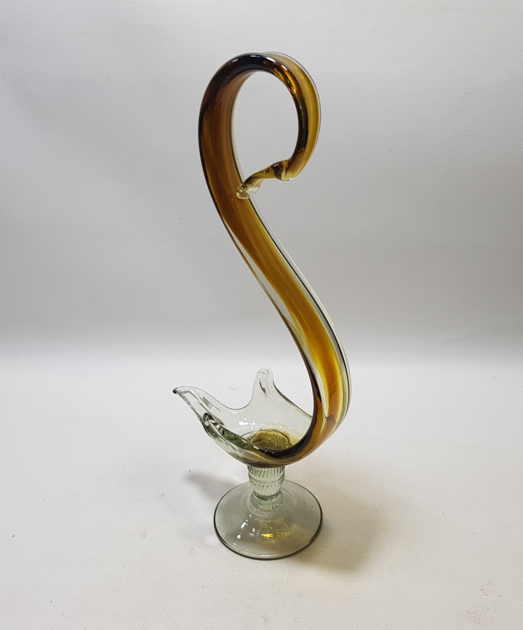 KUĞU FORMUNDA YAPILMIŞ ANTİKA MURANO BÜYÜK BOY LOKUMLUK