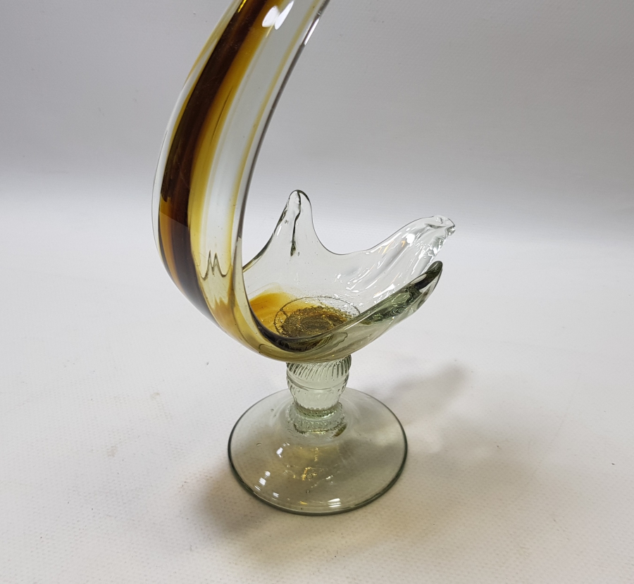 KUĞU FORMUNDA YAPILMIŞ ANTİKA MURANO BÜYÜK BOY LOKUMLUK