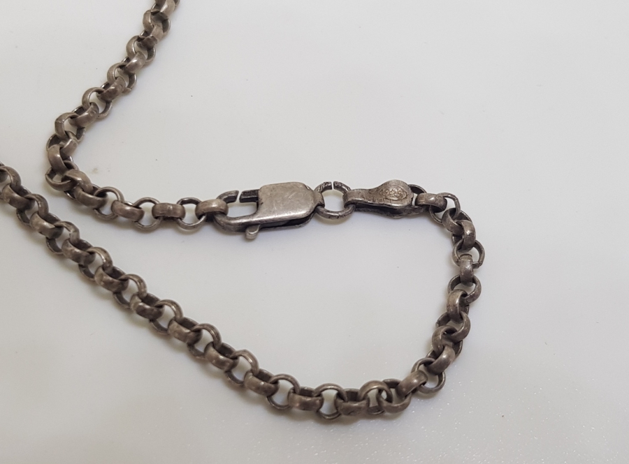 AŞIK ZİNCİRİ MODELLİ EL YAPIMI ANTİKA GÜMÜŞ HALHAL