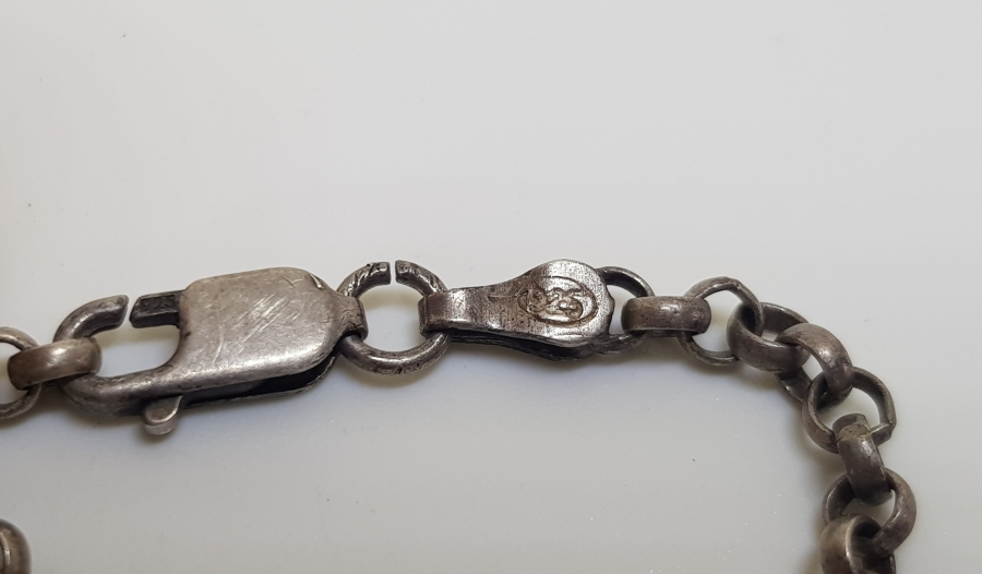 AŞIK ZİNCİRİ MODELLİ EL YAPIMI ANTİKA GÜMÜŞ HALHAL