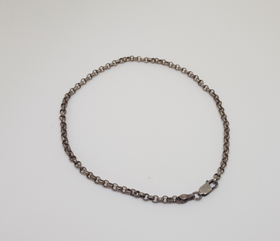 AŞIK ZİNCİRİ MODELLİ EL YAPIMI ANTİKA GÜMÜŞ HALHAL