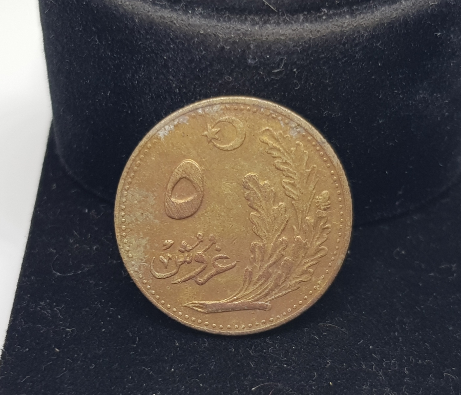 CUMHURİYET BAŞI OSMANLICA YAZILI KOLEKSİYONLUK 5 PARA