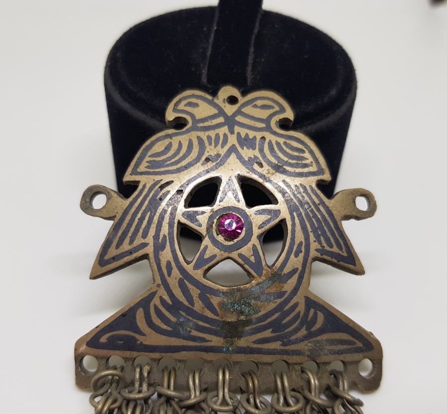 OSMANLI DÖNEMİ SIĞIRCIK KUŞLU VE AY YILDIZLI SAVATLI BÜYÜK BOY KOLYE - GERDANLIK