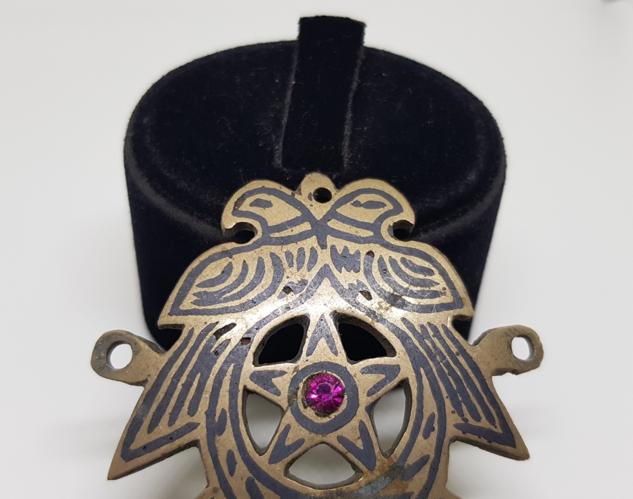 OSMANLI DÖNEMİ SIĞIRCIK KUŞLU VE AY YILDIZLI SAVATLI BÜYÜK BOY KOLYE - GERDANLIK