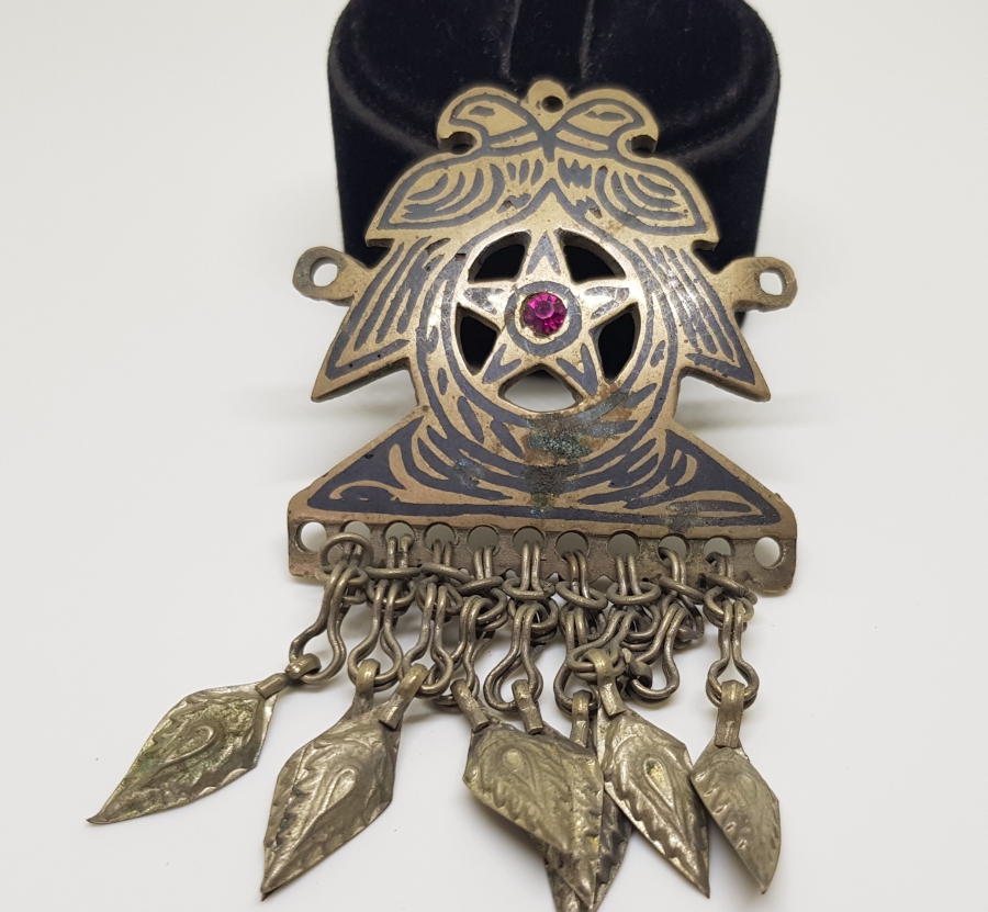 OSMANLI DÖNEMİ SIĞIRCIK KUŞLU VE AY YILDIZLI SAVATLI BÜYÜK BOY KOLYE - GERDANLIK