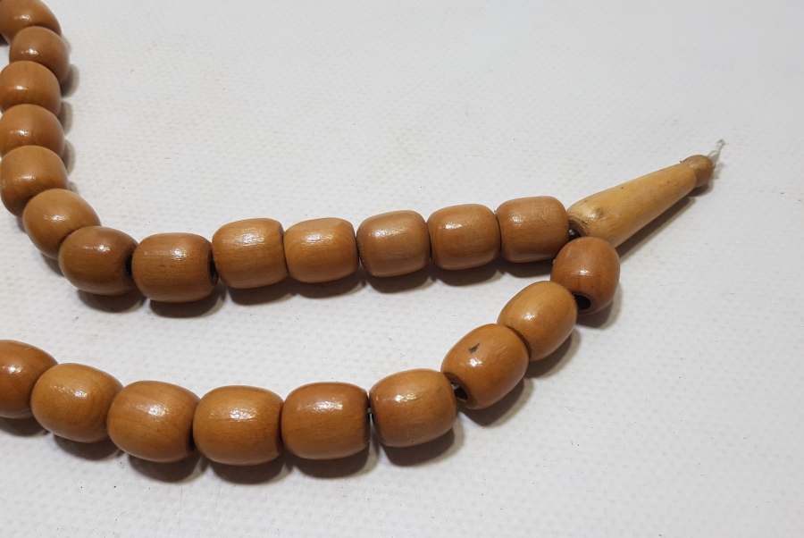 EL YAPIMI ANTİKA BÜYÜK BOY AHŞAP TESPİH