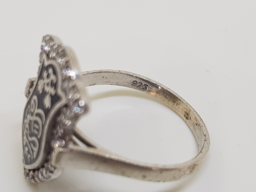 NALIN-I ŞERİF FORMUNDA SAVATLI GÜMÜŞ YÜZÜK