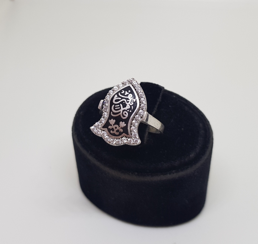 NALIN-I ŞERİF FORMUNDA SAVATLI GÜMÜŞ YÜZÜK