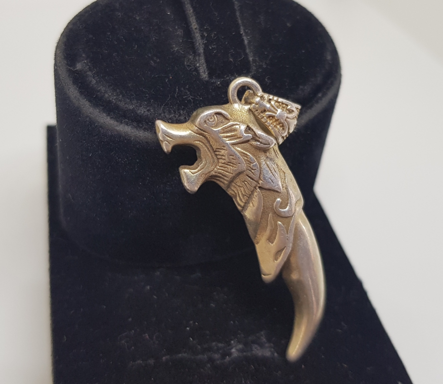 ASLAN BAŞLI ÖZEL YAPIM GÜMÜŞ KOLYE UCU