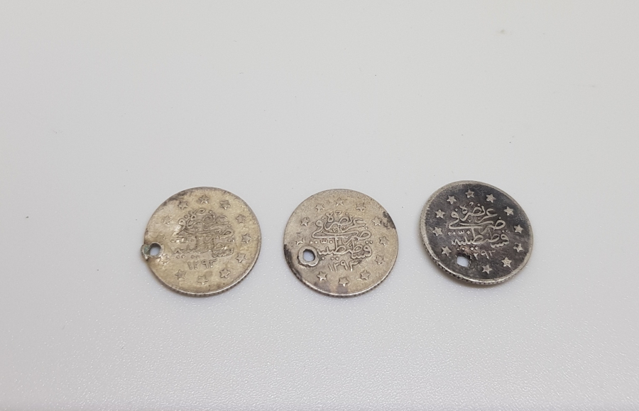 ABDÜLHAMİD HAN DÖNEMİ 3 ADET GÜMÜŞ 1 KURUŞ LOTU