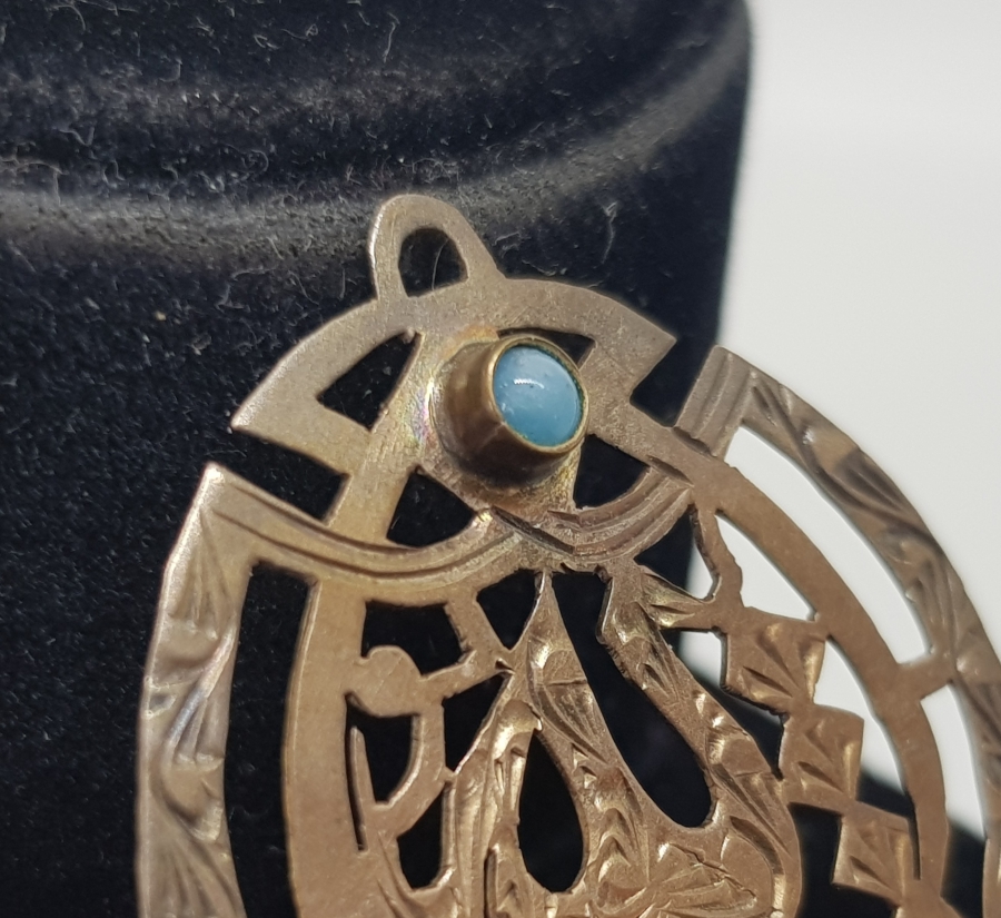 TURKUAZ TAŞLI OSMANLI DÖNEMİ MAŞALLAH KOLYE UCU