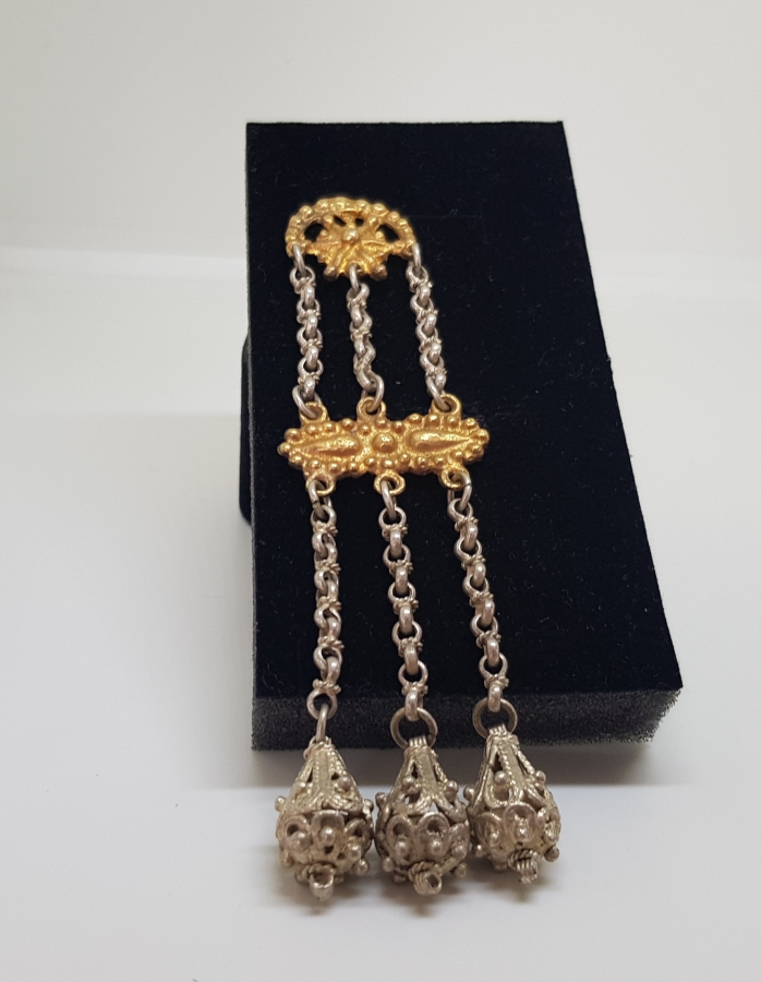 OSMANLI DÖNEMİ AY YILDIZLI GÜMÜŞ KÖSTEK SALLAMASI