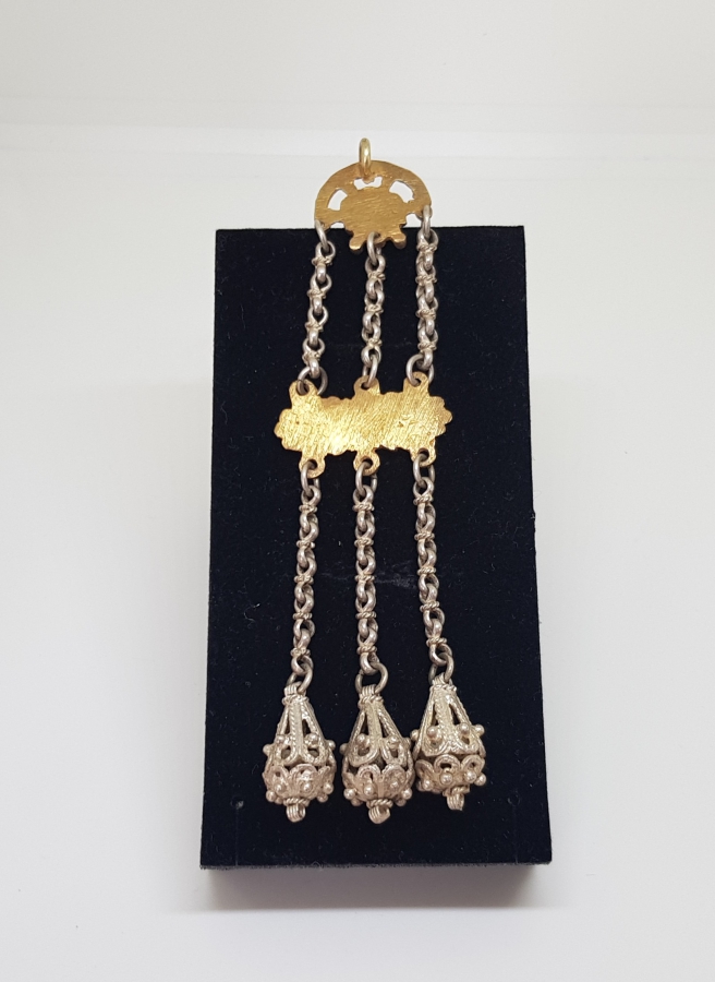 OSMANLI DÖNEMİ AY YILDIZLI GÜMÜŞ KÖSTEK SALLAMASI