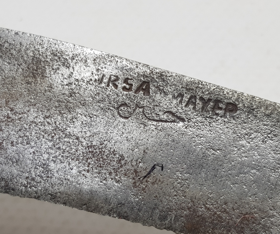 ÜZERİ OSMANLICA YAZILI BURSA İŞİ EL YAPIMI ÇİFTE BIÇAKLI NADİR FORMDA ÇAKI