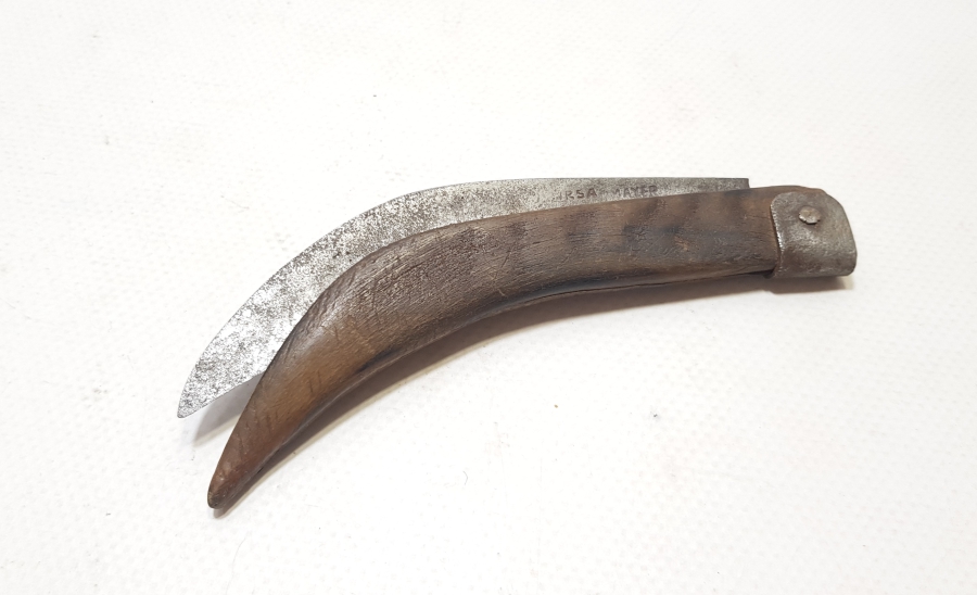 ÜZERİ OSMANLICA YAZILI BURSA İŞİ EL YAPIMI ÇİFTE BIÇAKLI NADİR FORMDA ÇAKI