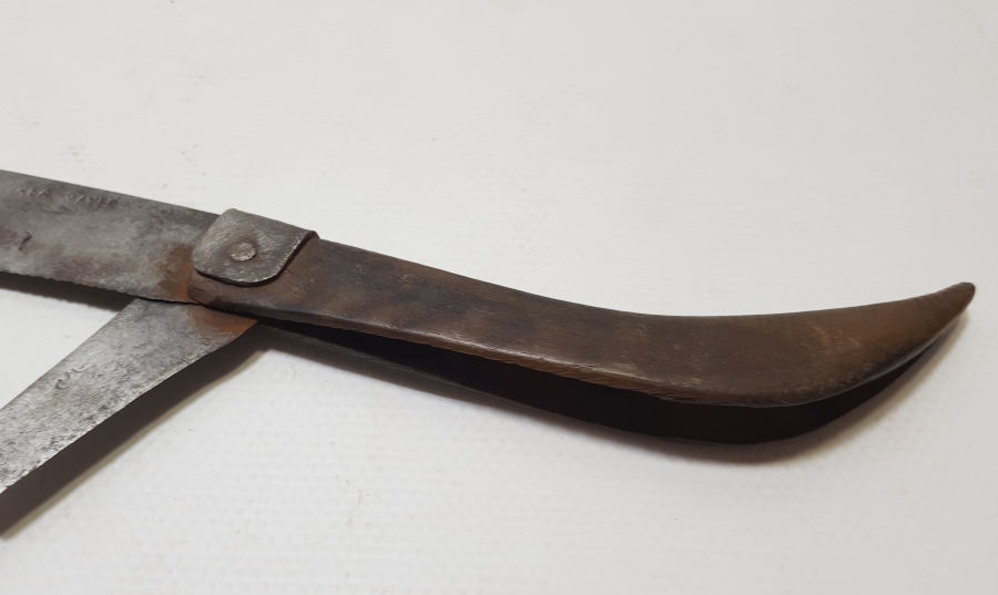 ÜZERİ OSMANLICA YAZILI BURSA İŞİ EL YAPIMI ÇİFTE BIÇAKLI NADİR FORMDA ÇAKI