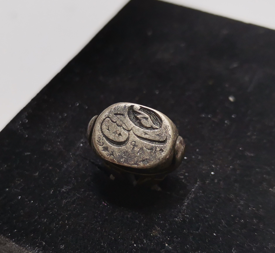 OSMANLI DÖNEMİ ZAFER SABREDENLERİNDİR YAZILI ÇOK NADİR HAKKAK PARAFLI DÖNERLİ GÜMÜŞ MÜHÜR