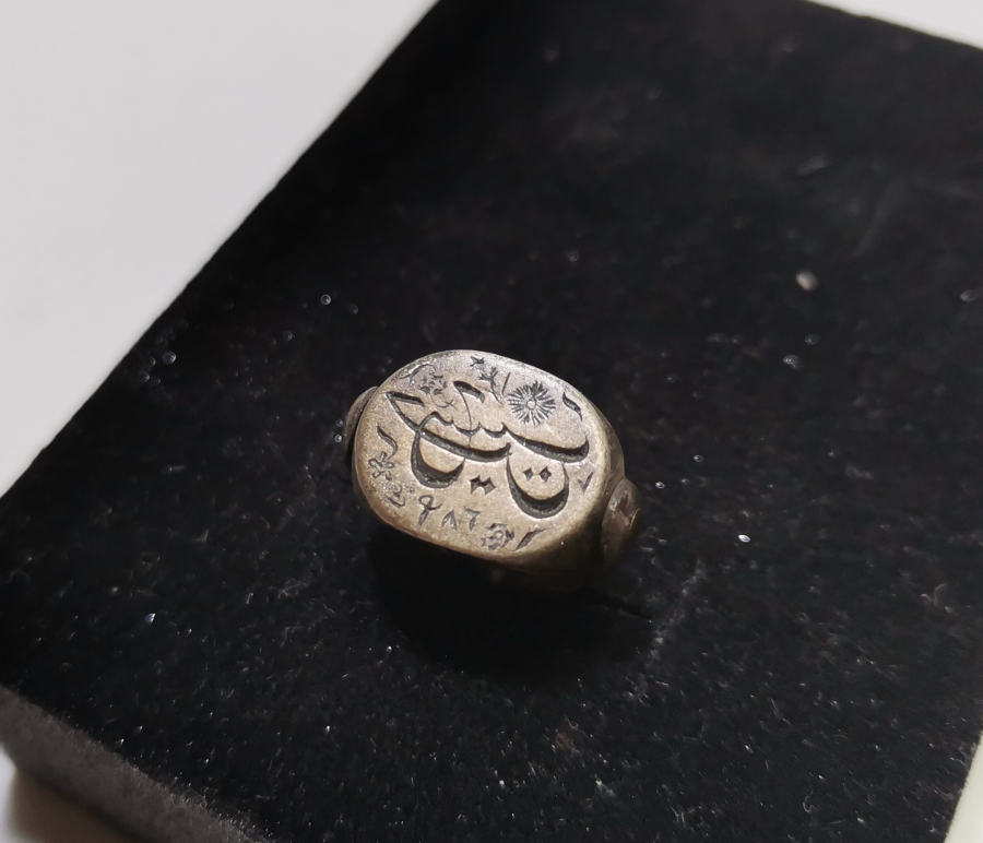 OSMANLI DÖNEMİ ZAFER SABREDENLERİNDİR YAZILI ÇOK NADİR HAKKAK PARAFLI DÖNERLİ GÜMÜŞ MÜHÜR