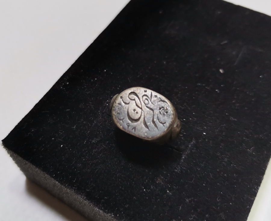 OSMANLI DÖNEMİ ZAFER SABREDENLERİNDİR YAZILI ÇOK NADİR HAKKAK PARAFLI DÖNERLİ GÜMÜŞ MÜHÜR